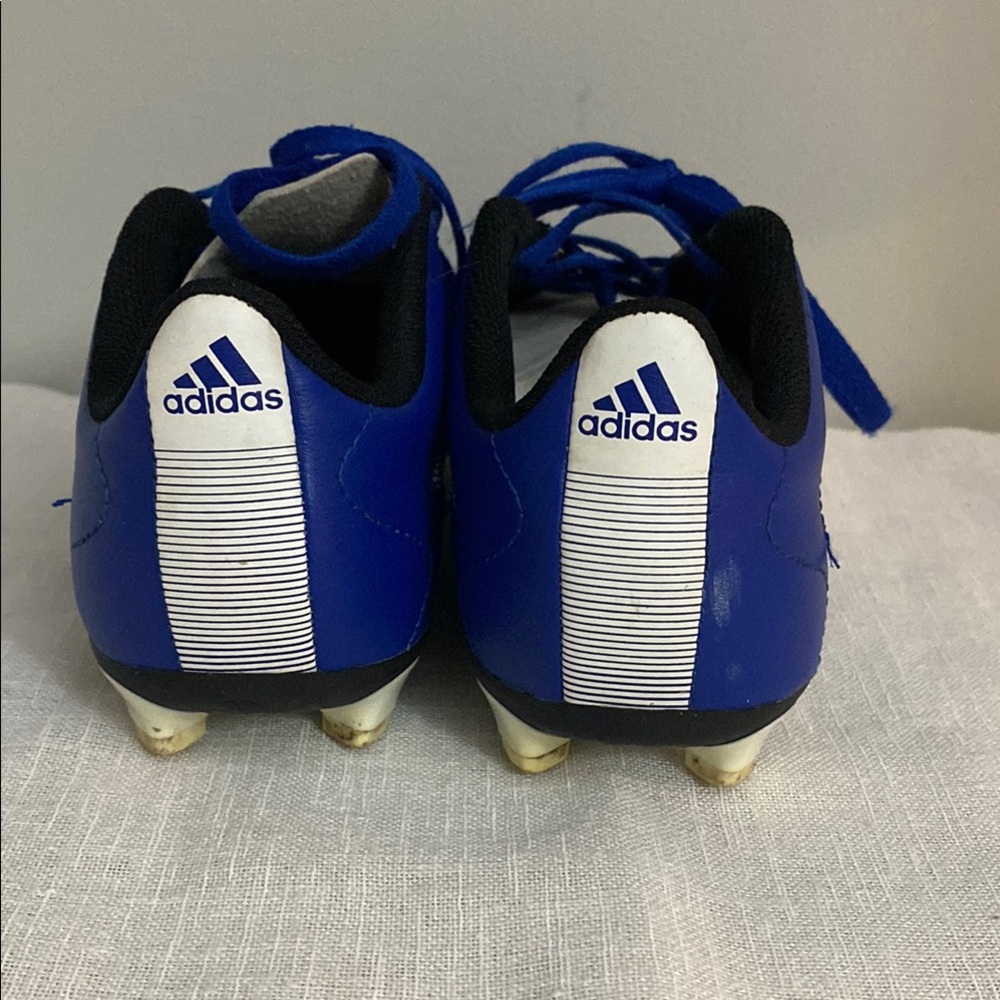 Adidas kids Blue/white unisex lace up Soccer Cleats size 3.5 - Picture 7 of 9